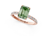 Rose gold Fancy Green Emerald  Solitaire Pavé Diamond Engagement Ring with Four-Prong Setting_22
