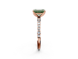 Rose gold Fancy Green Emerald  Solitaire Pavé Diamond Engagement Ring with Four-Prong Setting_23