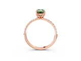Rose gold Fancy Green Emerald  Solitaire Pavé Diamond Engagement Ring with Four-Prong Setting_24