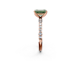 Rose gold Fancy Green Emerald  Solitaire Pavé Diamond Engagement Ring with Four-Prong Setting_29