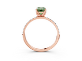 Rose gold Fancy Green Emerald  Solitaire Pavé Diamond Engagement Ring with Four-Prong Setting_30