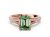 Rose gold Fancy Green Emerald  Solitaire Pave Split Shank Engagement Ring with Six-Prong Setting_37