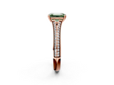 Rose gold Fancy Green Emerald  Solitaire Pave Split Shank Engagement Ring with Six-Prong Setting_39