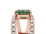 Rose gold Fancy Green Emerald  Solitaire Split Shank Pave Diamond Ring_42
