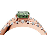 Rose gold Fancy Green Emerald  Solitaire Split Shank Pave Diamond Ring_53