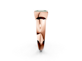 Rose gold Fancy Green Emerald  Solitaire Tension Set Diamond Ring with Wide Band_22