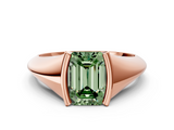 Rose gold Fancy Green Emerald  Solitaire Tension Set Diamond Ring_20