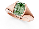 Rose gold Fancy Green Emerald  Solitaire Tension Set Diamond Ring_21