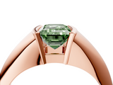 Rose gold Fancy Green Emerald  Solitaire Tension Set Diamond Ring_24