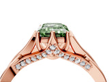 Rose gold Fancy Green Emerald  Solitaire Twist Band Six-Prong Setting 5