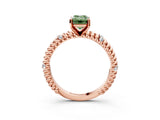 Rose gold Fancy Green Emerald  Solitaire Twisted Band Prong Set Engagement Ring_78