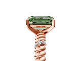 Rose gold Fancy Green Emerald  Solitaire Twisted Band Prong Set Engagement Ring_80