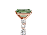 Rose gold Fancy Green Emerald  Solitaire with Side Stones on a Pavé Band and Four-Prong Setting_28