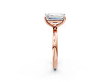 Rose gold Fancy Green Emerald  and Emerald Cut Toi Moi Ring with Prong Setting_48