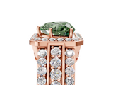 Rose gold Fancy Green Heart -Cut Halo Diamond Ring with Split Shank and Four-Prong Setting_22