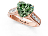 Rose gold Fancy Green Heart  Brilliant Channel-Set Solitaire Ring with Four-Prong Setting_18
