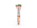 Rose gold Fancy Green Heart  Brilliant Channel-Set Solitaire Ring with Four-Prong Setting_19