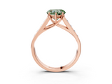 Rose gold Fancy Green Heart  Brilliant Channel-Set Solitaire Ring with Four-Prong Setting_20