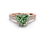 Rose gold Fancy Green Heart  Brilliant Cut Diamond Engagement Ring with Pavé Band and Four-Prong Setting_29
