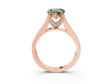 Rose gold Fancy Green Heart  Brilliant Cut Diamond Engagement Ring with Pavé Band and Four-Prong Setting_32