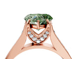 Rose gold Fancy Green Heart  Brilliant Cut Diamond Engagement Ring with Pavé Band and Four-Prong Setting_33