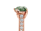 Rose gold Fancy Green Heart  Brilliant Cut Diamond Engagement Ring with Pavé Band and Four-Prong Setting_34