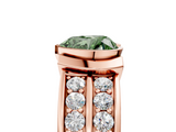 Rose gold Fancy Green Heart  Brilliant Diamond Channel Set Wide Band Ring with Bezel Setting_5