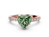 Rose gold Fancy Green Heart  Brilliant Pavé Band Solitaire with Four-Prong Setting_22