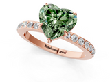 Rose gold Fancy Green Heart  Brilliant Pavé Band Solitaire with Four-Prong Setting_23