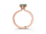 Rose gold Fancy Green Heart  Brilliant Pavé Band Solitaire with Four-Prong Setting_25