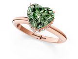Rose gold Fancy Green Heart  Brilliant Solitaire Engagement Ring with Six-Prong Setting and Classic Band_1