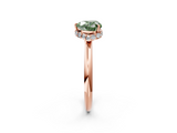Rose gold Fancy Green Heart  Brilliant Solitaire Engagement Ring with Six-Prong Setting and Classic Band_2