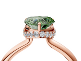 Rose gold Fancy Green Heart  Brilliant Solitaire Engagement Ring with Six-Prong Setting and Classic Band_4