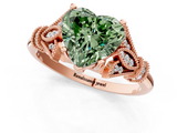 Rose gold Fancy Green Heart  Brilliant Solitaire with Pave Band and Four-Prong Setting_1