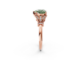 Rose gold Fancy Green Heart  Brilliant Solitaire with Pave Band and Four-Prong Setting_2