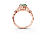 Rose gold Fancy Green Heart  Brilliant Solitaire with Pave Band and Four-Prong Setting_3
