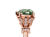 Rose gold Fancy Green Heart  Brilliant Solitaire with Pave Band and Four-Prong Setting_5