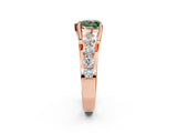 Rose gold Fancy Green Heart  Brilliant Solitaire with Side Stones on a Pave Band and Four-Prong Setting_26
