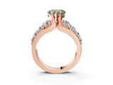 Rose gold Fancy Green Heart  Brilliant Solitaire with Side Stones on a Pave Band and Four-Prong Setting_27