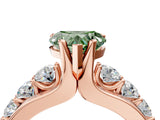 Rose gold Fancy Green Heart  Brilliant Solitaire with Side Stones on a Pave Band and Four-Prong Setting_28