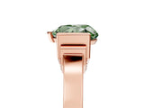 Rose gold Fancy Green Heart Cut Brilliant Solitaire Diamond Ring with Channel Set Band and Bar Prong Setting_5