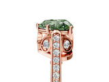 Rose gold Fancy Green Heart  Cut Cathedral Pave Diamond Engagement Ring with Six-Prong Setting_37