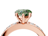 Rose gold Fancy Green Heart  Cut Channel Set Diamond Engagement Ring with Four-Prong Setting_4