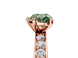 Rose gold Fancy Green Heart  Cut Channel Set Diamond Engagement Ring with Four-Prong Setting_5