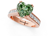 Rose gold Fancy Green Heart  Cut Channel Set Solitaire Engagement Ring with Prong Setting_1