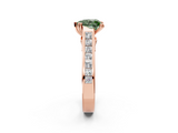 Rose gold Fancy Green Heart  Cut Channel Set Solitaire Engagement Ring with Prong Setting_2
