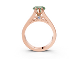 Rose gold Fancy Green Heart  Cut Channel Set Solitaire Engagement Ring with Prong Setting_3