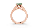 Rose gold Fancy Green Heart Cut Cut Channel Set Solitaire Ring with Four-Prong Setting_3
