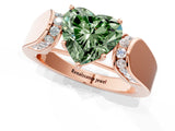 Rose gold Fancy Green Heart Cut Cut Diamond Channel Set Solitaire Ring with Four-Prong Setting_1