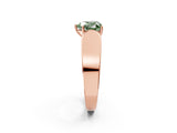 Rose gold Fancy Green Heart Cut Cut Diamond Channel Set Solitaire Ring with Four-Prong Setting_2